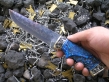 Нож Авторский 3 (Мозаичный дамаск, полимерный композит, мельхиор)
