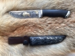 Нож Кабан (М390, граб, деревянные ножны, инкрустация)