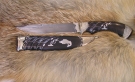 Нож Фауна (Булат, деревянные ножны, мельхиоровое литьё, инкрустация серебром)