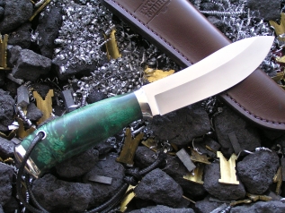 Нож РН-3 (Elmax, стаб. кап клена, мельхиор)