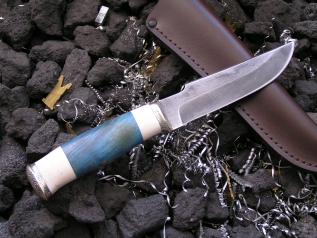 Нож Морской охотник (Булат, сборная рукоять,мельхиор)