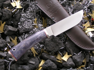 Нож НК-7 (Elmax, стаб. карельская береза, мельхиор)