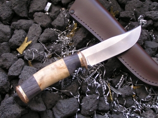 Нож Мичман (Булат, Сборная рукоять, Бронза)