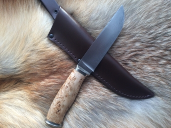 Нож Охотничий 3 (Vanadis 10, карельская береза, мельхиор)