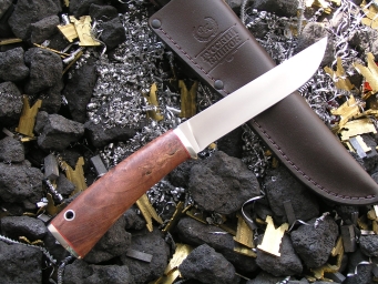 Нож НК-4 (Elmax, стаб. карельская береза, мельхиор)