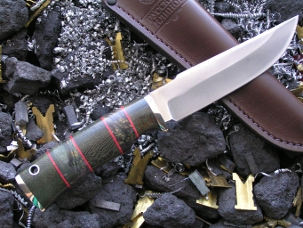 Нож РН-7 (М390, наборная рукоять, мельхиор)