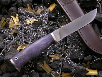 Нож ОН-12 (Vanadis10, стаб карельская береза, мельхиор)