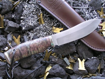 Нож РН-4 (Vanadis10, стаб. кап клена, мельхиор)