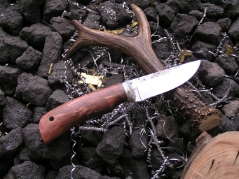 Нож Шкурник-6 (9хс, стаб. карельская береза, мельхиор)