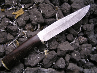 Нож Пескарь (Дамаск, венге, мельхиор)
