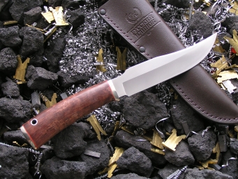 Нож НК-8 (Elmax, стаб. карельская береза, мельхиор)