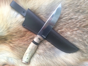Нож Охотник 2 (М390, Наборная рукоять, бронза)