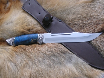 Нож Большой (ХВ5, стаб. карельская береза, мельхиор)